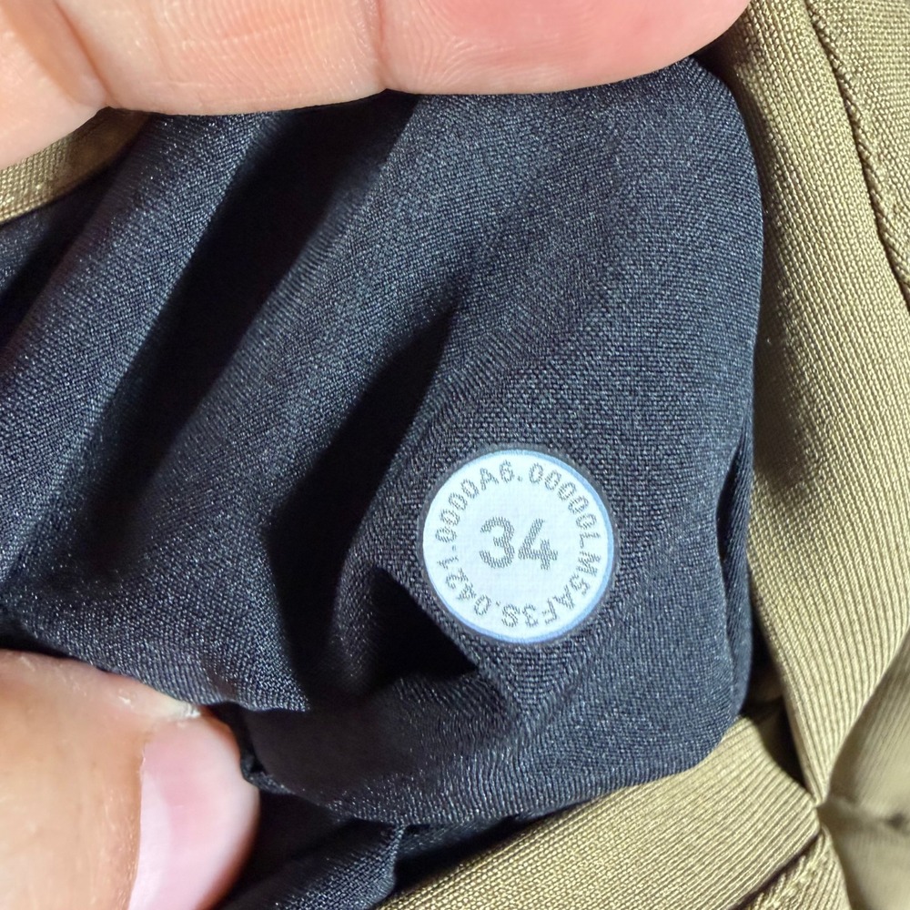 Lululemon Commission Slim Fit Pants Mens 34 Khaki Tan Technical Chino Trousers - Picture 11 of 13